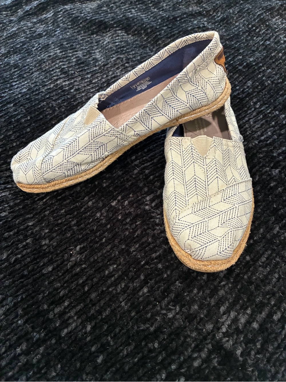 Toms Women's Espadrille Slip-On Shoes in CreamNavy - Lightweight Comfort